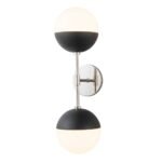 Modern 2-Light Opal Glass Globe Wall Sconce