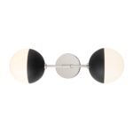 Modern 2-Light Opal Glass Globe Wall Sconce