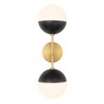 Modern 2-Light Opal Glass Globe Wall Sconce