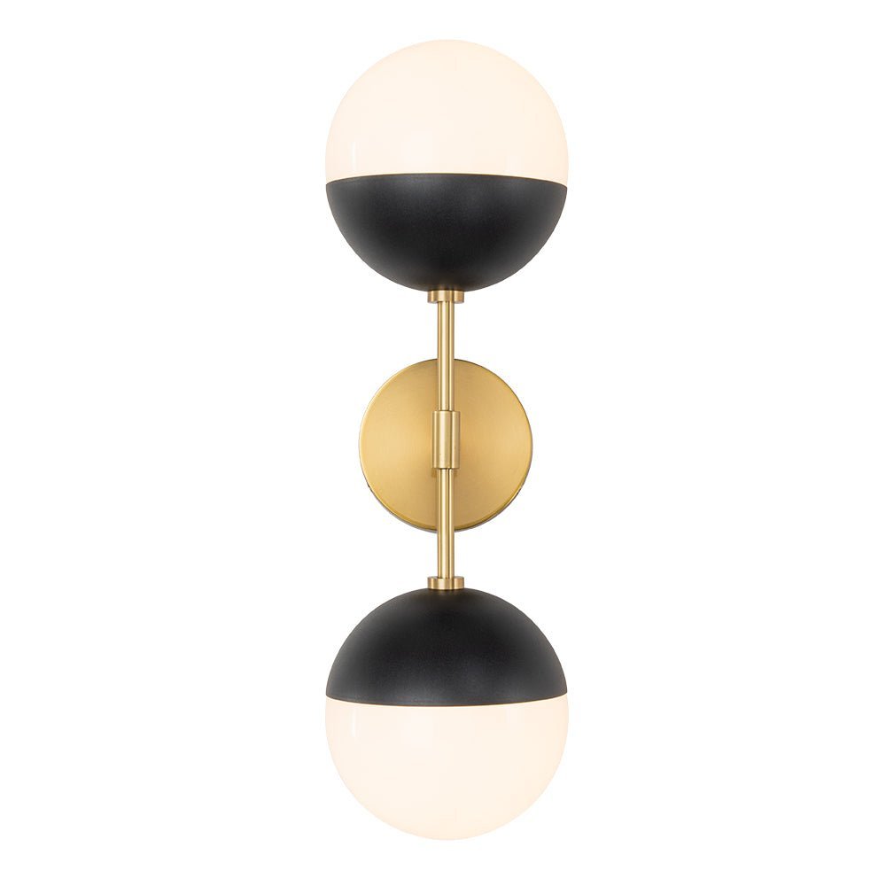 Modern 2-Light Opal Glass Globe Wall Sconce