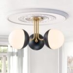 Modern 3-Light Milky Glass Globe Ceiling Light