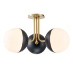 Modern 3-Light Milky Glass Globe Ceiling Light