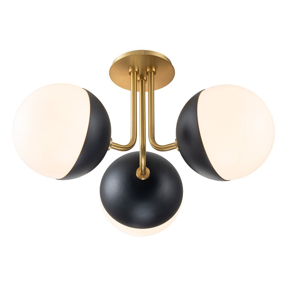 Modern 3-Light Milky Glass Globe Ceiling Light