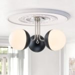 Modern 3-Light Milky Glass Globe Ceiling Light