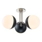 Modern 3-Light Milky Glass Globe Ceiling Light