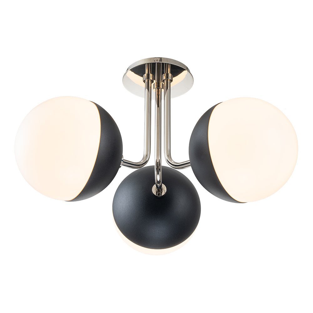 Modern 3-Light Milky Glass Globe Ceiling Light