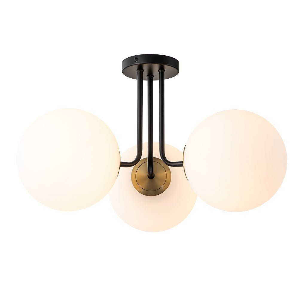 Modern 3-Light Opal Glass Globe Ceiling Light