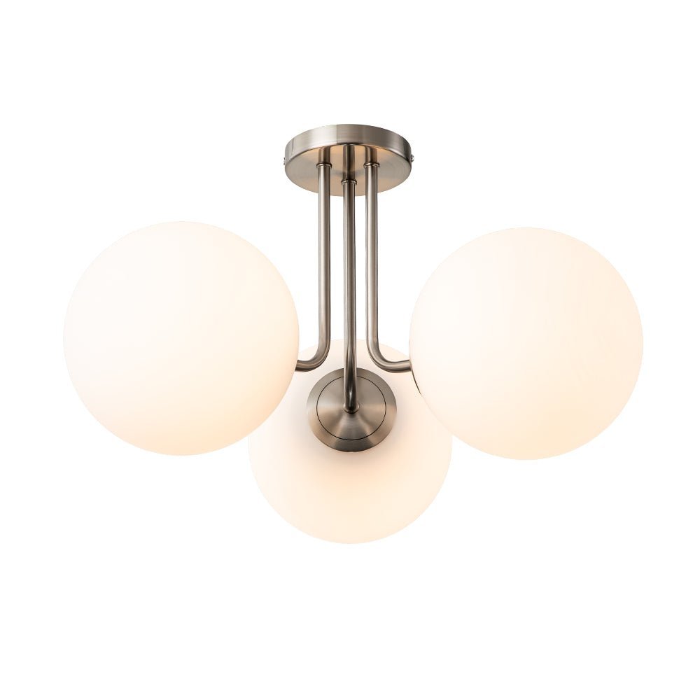 Modern 3-Light Opal Glass Globe Ceiling Light