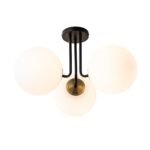 Modern 3-Light Opal Glass Globe Ceiling Light