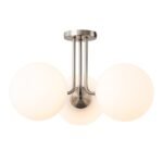 Modern 3-Light Opal Glass Globe Ceiling Light