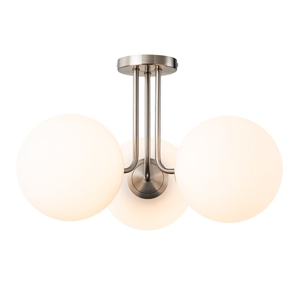 Modern 3-Light Opal Glass Globe Ceiling Light