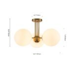 Modern 3-Light Opal Glass Globe Ceiling Light