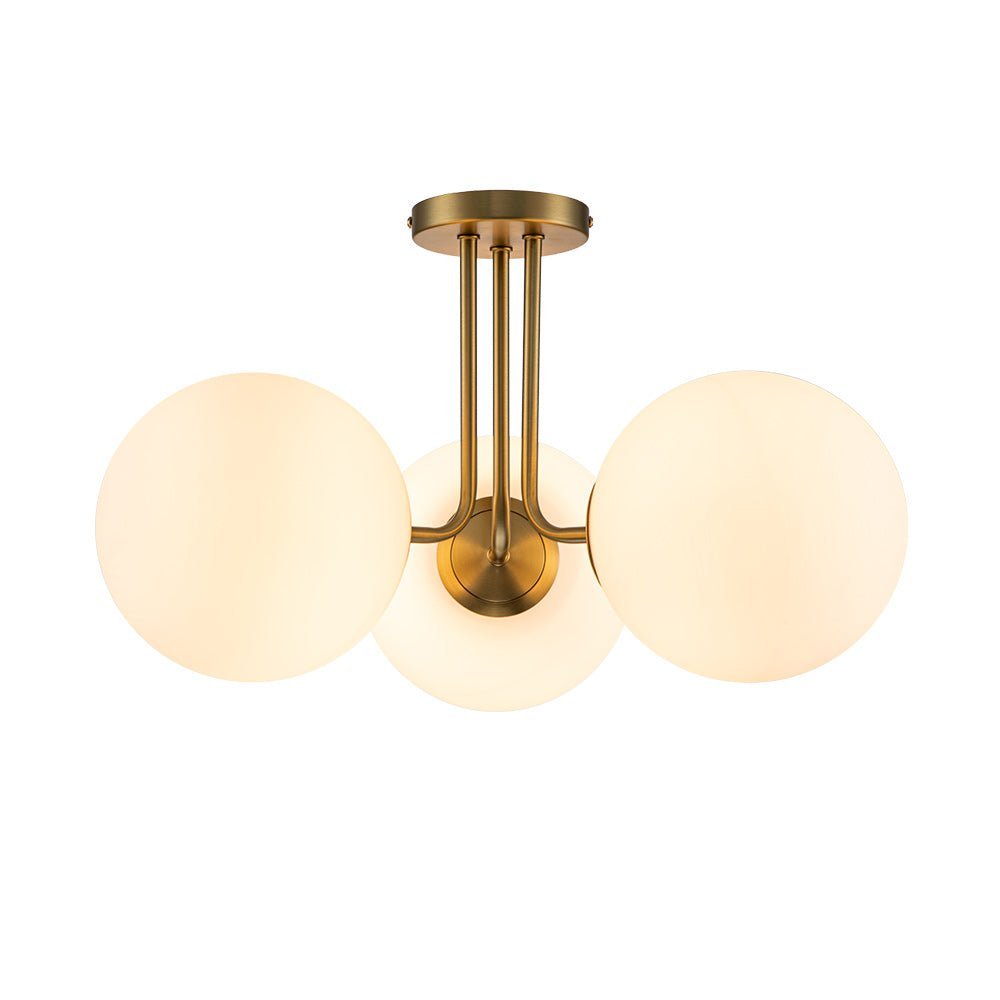 Modern 3-Light Opal Glass Globe Ceiling Light