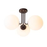 Modern 3-Light Opal Glass Globe Ceiling Light