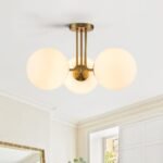 Modern 3-Light Opal Glass Globe Ceiling Light