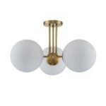 Modern 3-Light Opal Glass Globe Ceiling Light