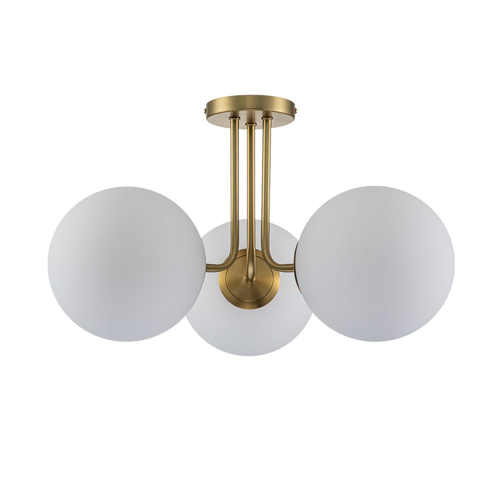 Modern 3-Light Opal Glass Globe Ceiling Light