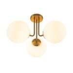 Modern 3-Light Opal Glass Globe Ceiling Light