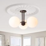 Modern 3-Light Opal Glass Globe Ceiling Light