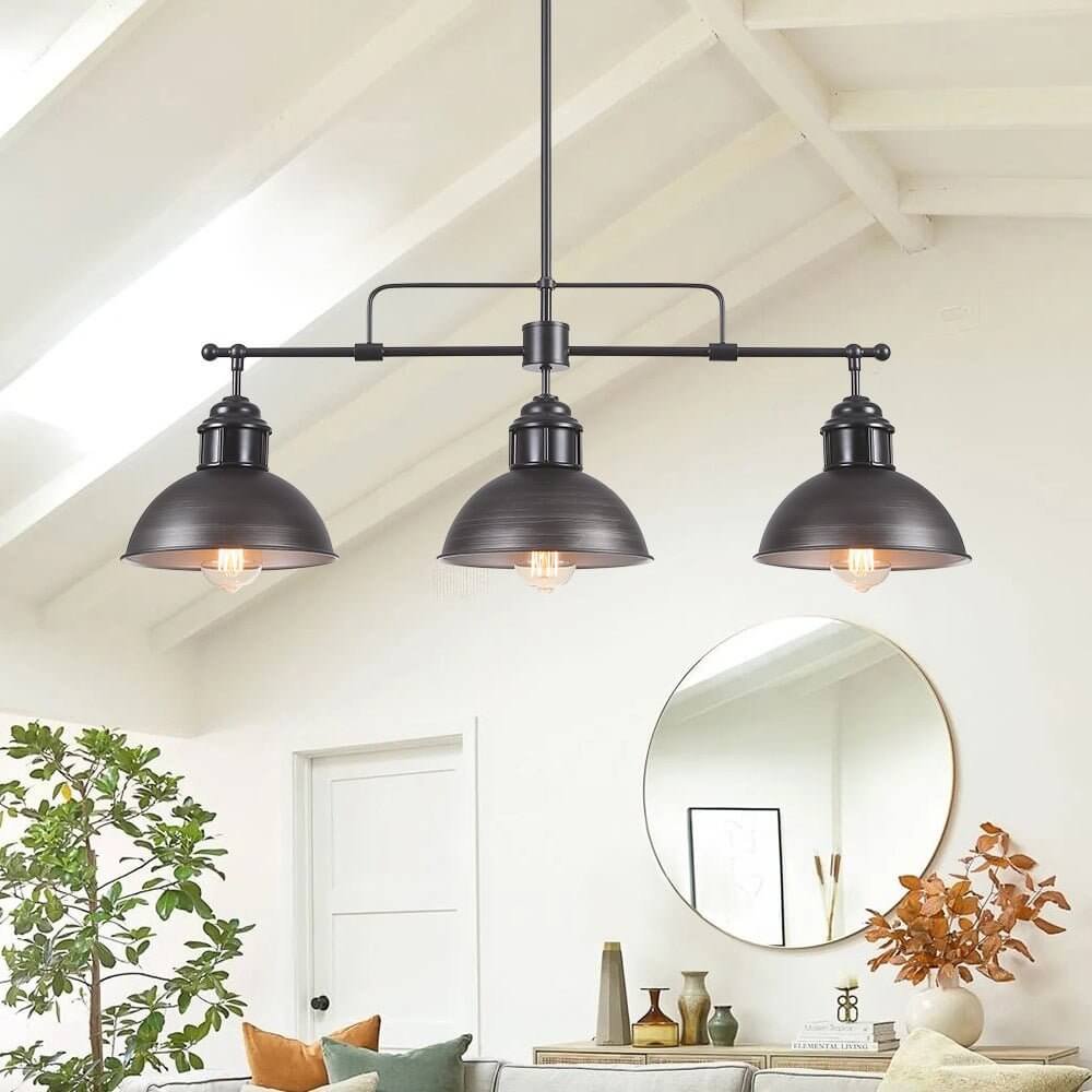 Modern Farmhouse 3-light Island Pot Lid Dome Pendant