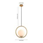 Modern Gold 1-Ring Frosted Globe Single Pendant Light