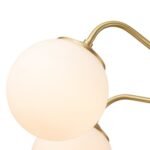 Brass 6-Light Milky White Globe Round Chandelier