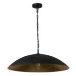 Vintage Oversized Flat Dome Metal Pendant Light