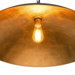 Vintage Oversized Flat Dome Metal Pendant Light