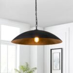 Vintage Oversized Flat Dome Metal Pendant Light