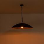 Vintage Oversized Flat Dome Metal Pendant Light