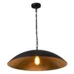 Vintage Oversized Flat Dome Metal Pendant Light